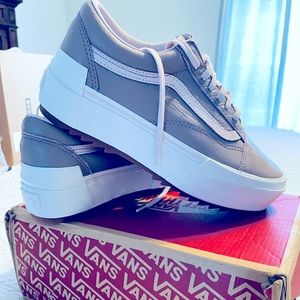 Vans Old School Leather Stacked Sole Shoes